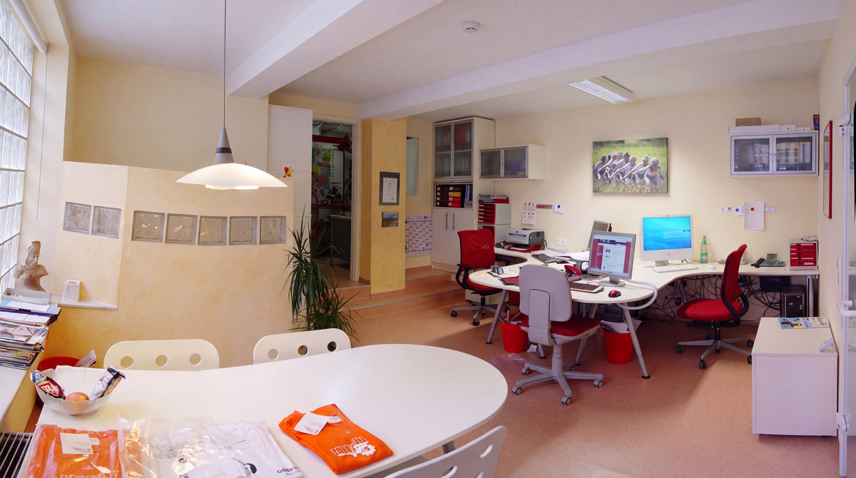 Büro, in dem Bestellungen und Anrufe bearbeitet werden